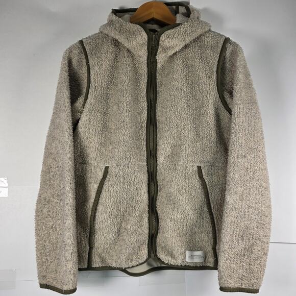 REI Cooperative Women's Sherpa Jacket M Beige Zip Hoodie Outdoor Fleece Co-Op - Picture 1 of 12